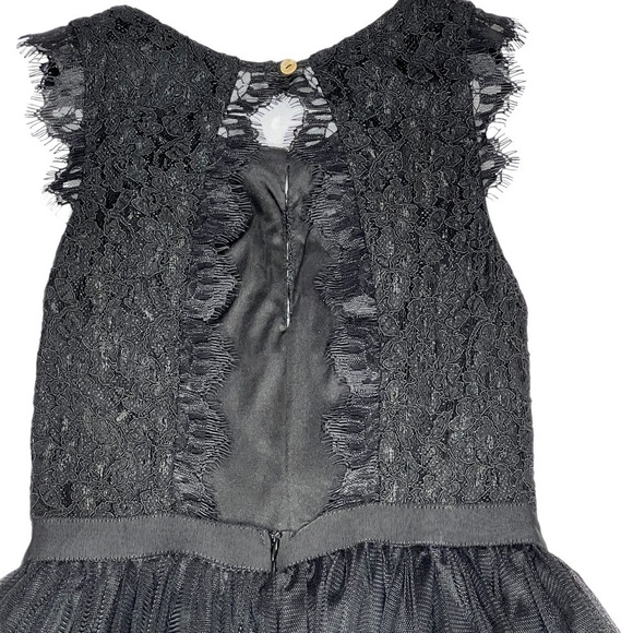 FRANCESCA'S Black Lace Keyhole Sleeveless Tulle Cocktail Dress Size XS - Picture 8 of 16